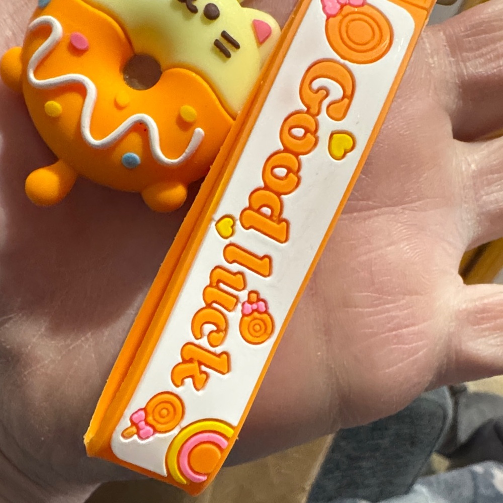Orange Cat Donut Keychain with poof - Picture 5 of 7